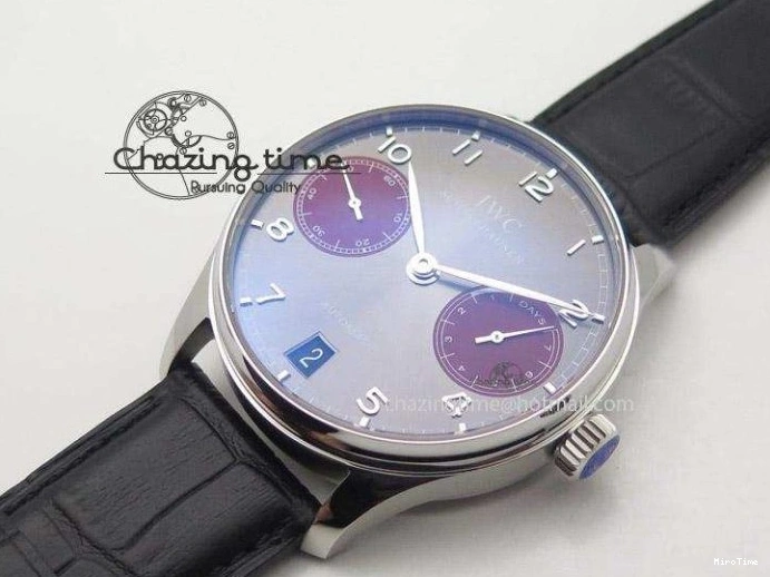 MIROTIME 0209 Portuguese Real PR IW500126 ZF 1:1 Best Edition Grey Red Dial On Black Leather Strap A52010 V Resilient 7333